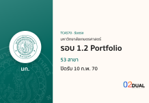 การรับเข้าศึกษา มหาวิทยาลัยเกษตรศาสตร์ รอบ 1.2 Portfolio TCAS70